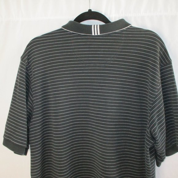 Adidas Climalite Men's Short Sleeve Black & White Striped Shirt Size Large - Picture 7 of 12